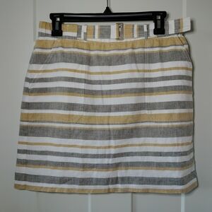 Banana Republic Gray and Yellow Striped Mini Skirt